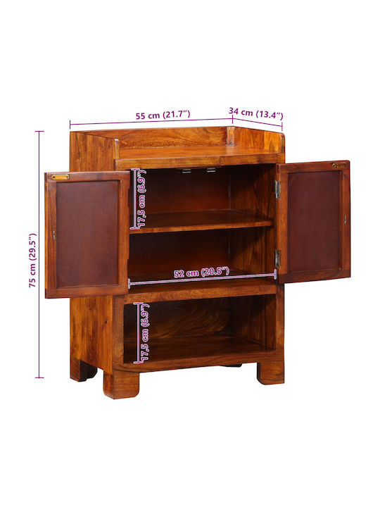 Schuhschrank aus Massivholz 55x34x75cm