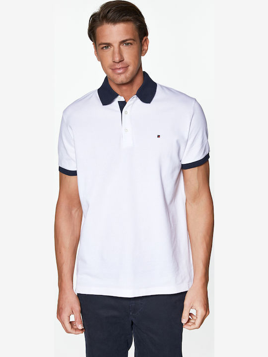 Pique Polo Short Sleeve Blouse White
