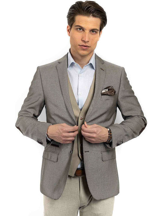 Men's Suit Jacket Slim Fit Brown