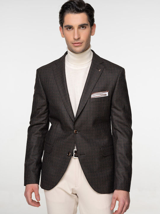 Men's Suit Jacket Slim Fit Brown