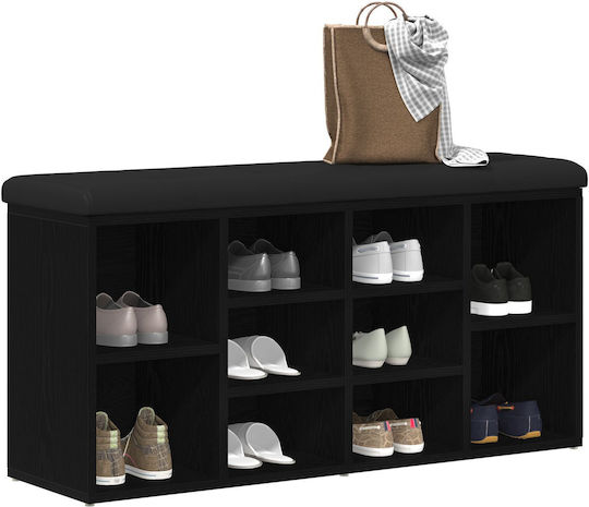 Eingangsmöbel mit Schuhschrank & Bank Black Oak 100x30x48cm