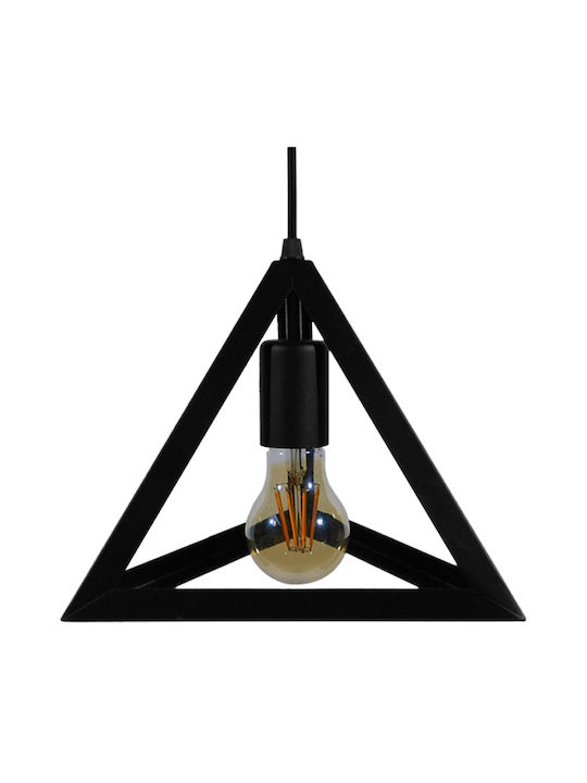 GloboStar Triangle Pendant Light Black Grid with Socket E27 25x21cm