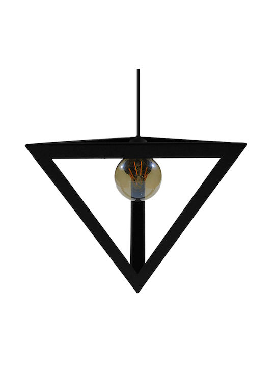 GloboStar Triangle Pendant Light Black Grid with Socket E27 25x21cm