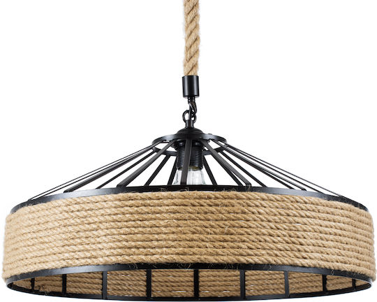 GloboStar Poli Pendant Light Brown with Rope for Socket E27 50x40x32cm