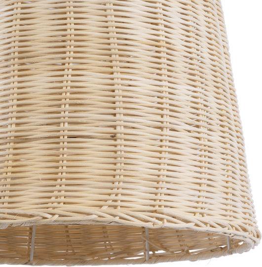 GloboStar Bahamas Light Wood Висящо Таванно Осветително Тяло Бежова Камбанка с Цокъл E27 30x30x40см