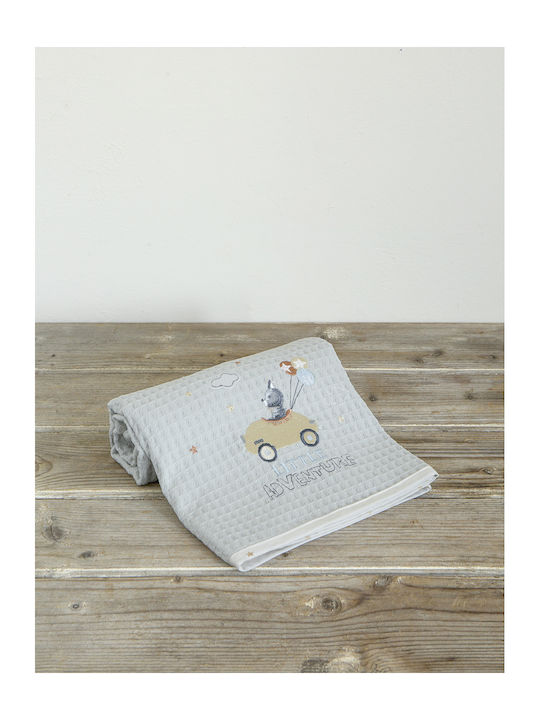 Nima Blanket Nursery Swaddling Blankets Little Adventure Waffle Light Blue One Color 80x110cm