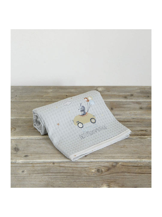 Nima Blanket Nursery Swaddling Blankets Little Adventure Waffle Light Blue One Color 80x110cm