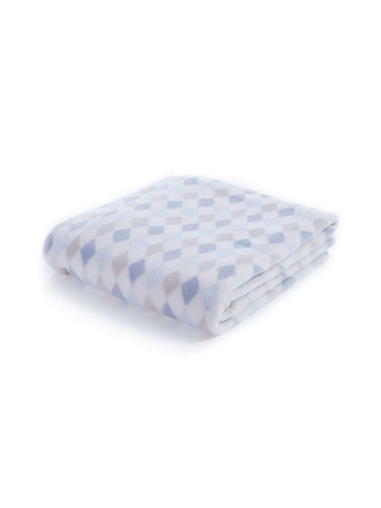 Nef-Nef Homeware Blanket Cot Rhombus Fleece Pink Pink 110x150cm