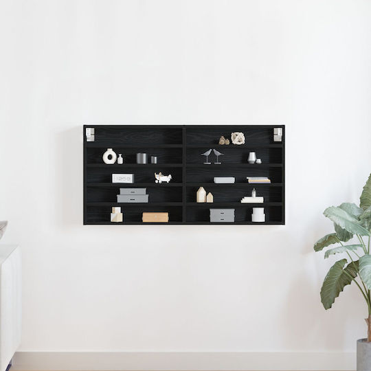 Raft Negru Stejar 100x8.5x50 cm