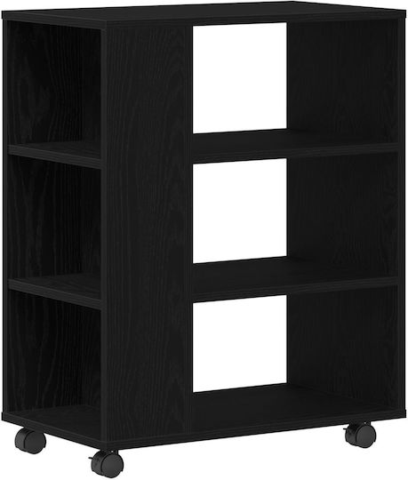 Bibliotecă Neagră Stejar 60x35x75 cm