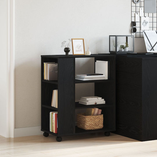 Bibliotecă Neagră Stejar 60x35x75 cm
