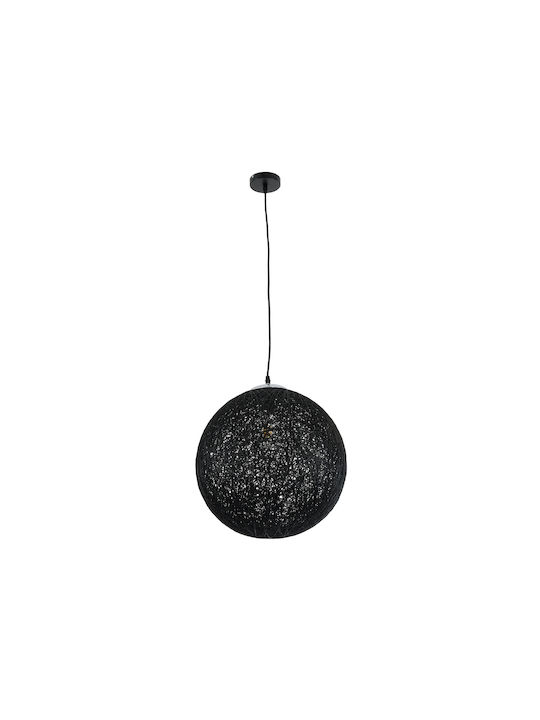 GloboStar Calle Hängelampe Schwarz Kugel mit Fassung E27 42x42x40cm.