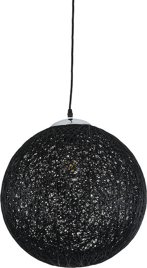 GloboStar Calle Pendant Light Black Ball with Socket E27 42x42x40cm