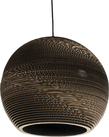 GloboStar Crete Κρεμαστό Φωτιστικό Καφέ 40x34εκ.