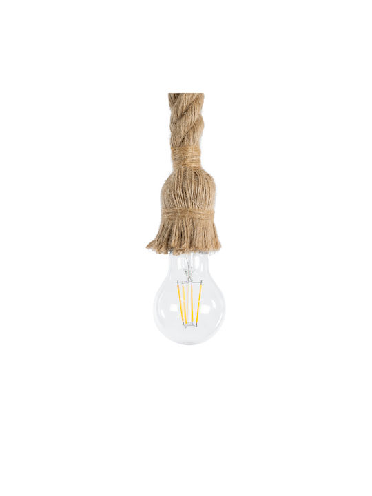GloboStar Rope Pendant Light Beige with Rope for Socket E27 3.5x3.5x100cm