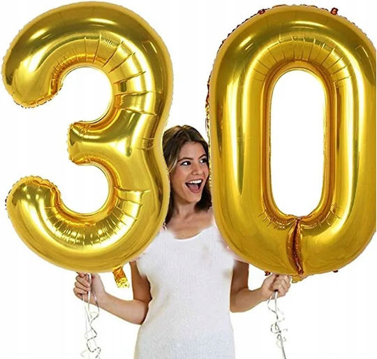 Balloon Foil Jumbo Number 0 Gold 80cm