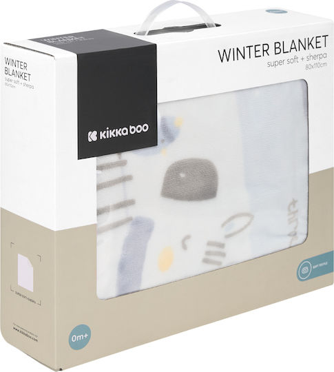 Kikka Boo Baby Blanket Nursery Swaddling Blanket Friends Fleece Light Blue 80x110cm