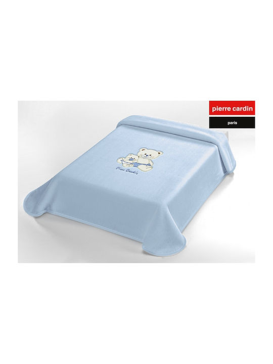 Pierre Cardin Blanket Spanish Nursery Swaddling Blankets Velvet Light Blue Blue 80x110cm