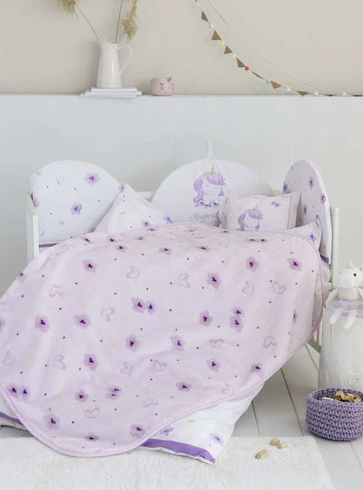 Nima Κουβέρτα Κούνιας Magical Unicorn Βελουτέ Λιλά Λιλά 110x140εκ.