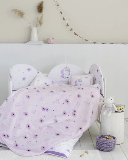 Nima Κουβέρτα Κούνιας Magical Unicorn Βελουτέ Λιλά Λιλά 110x140εκ.