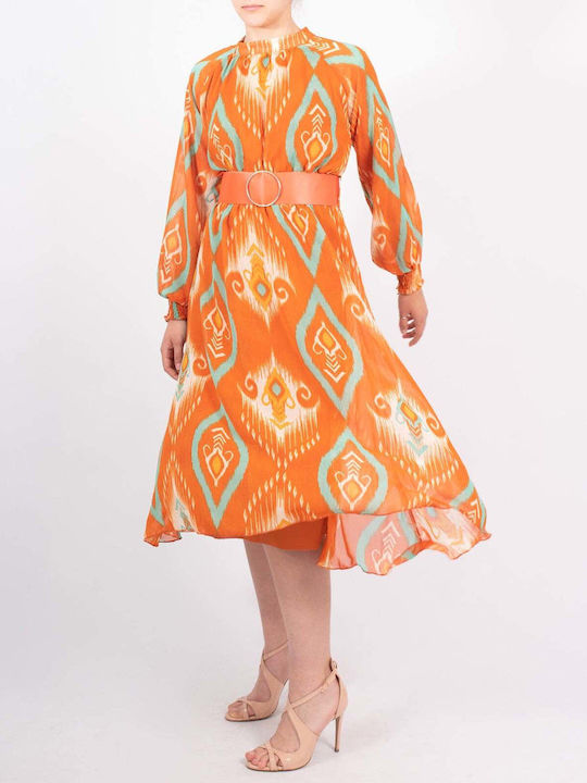 Rochie Midi pentru Nuntă / Botez Portocalie