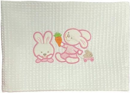Adam Home Decke Kinderbett Rabbit Waffel Weiß 110x140cm