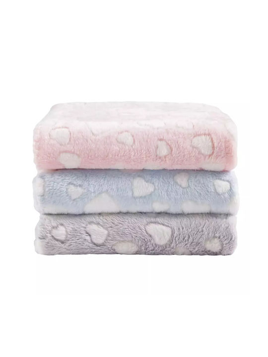 Das Home Κουβέρτα Αγκαλιάς & Λίκνου Fleece Γαλάζια Light Blue 75x100εκ.