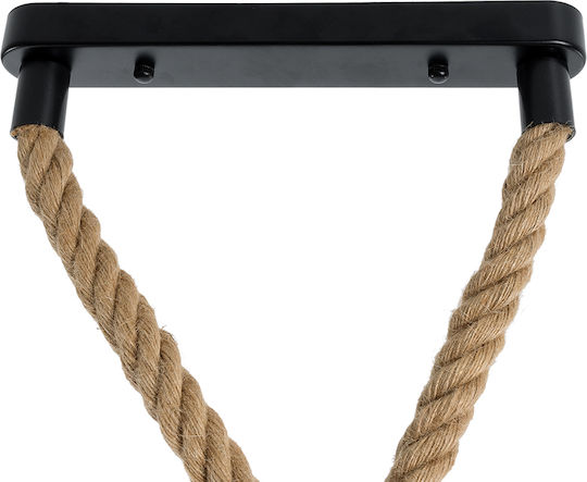 GloboStar Rope Beige Ceiling Light with Rope for E27 Socket 30x100x100cm