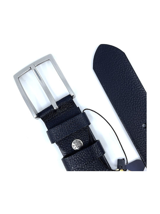Wide Men's Belt Leather Black