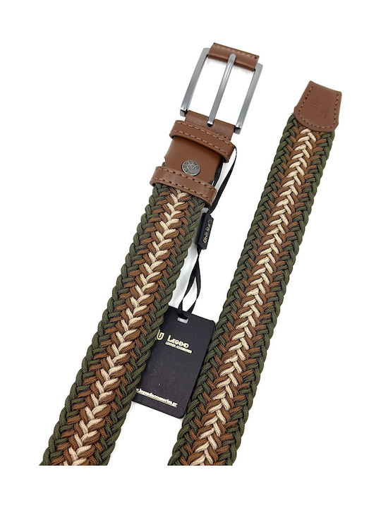 Elastic Men's Belt Leather Knitted Multicolored