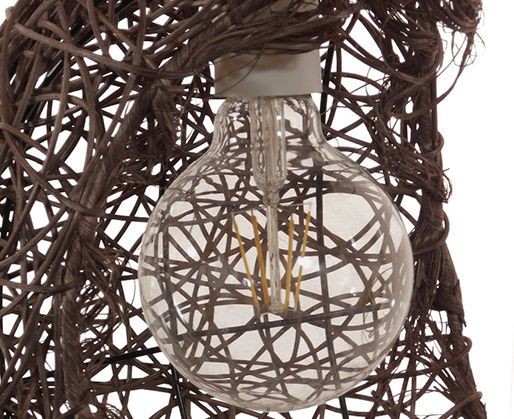GloboStar Meniscus Pendant Light Brown with Socket E27 30x20x35cm