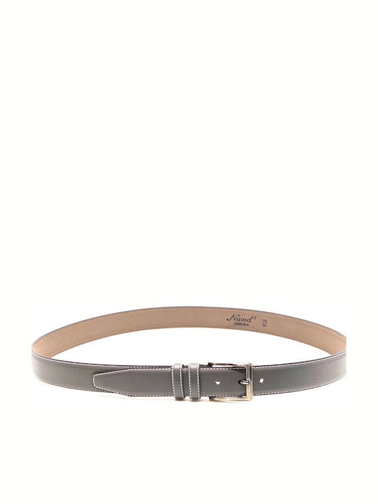 Men's Belt from Artificial Leather Gray