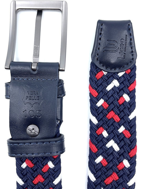 Elastic Men's Belt Leather Knitted Multicolored