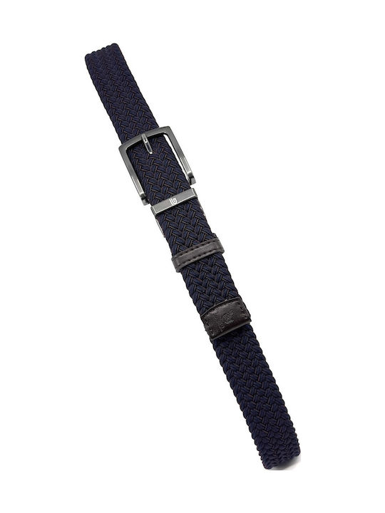 Elastic Men's Belt Leather Knitted Double Sided Brown