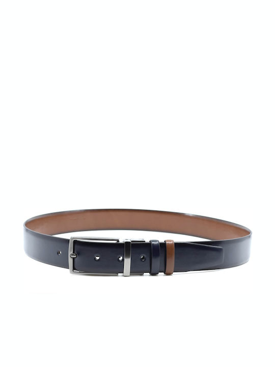 Men's Belt from Artificial Leather Double Sided Blue