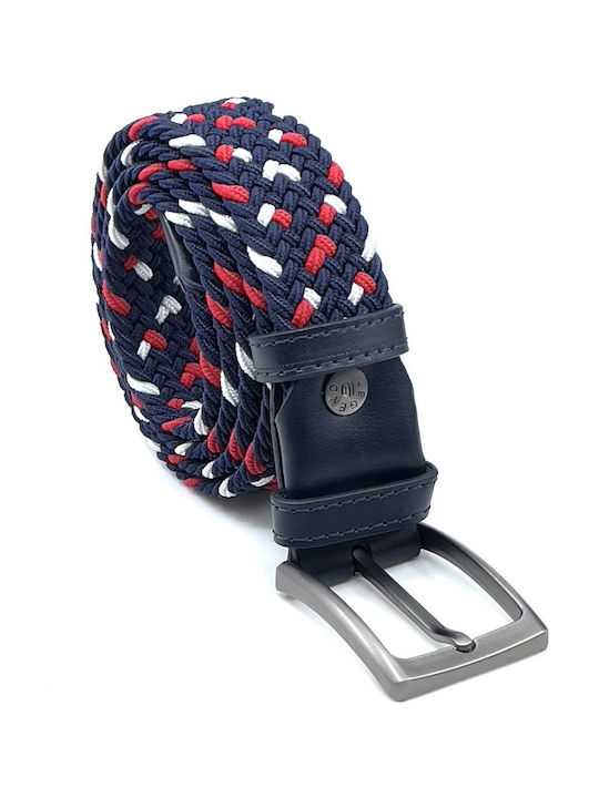 Elastic Men's Belt Leather Knitted Multicolored