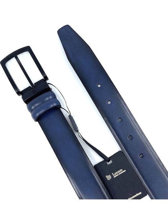 Men's Belt Leather Navy Blue