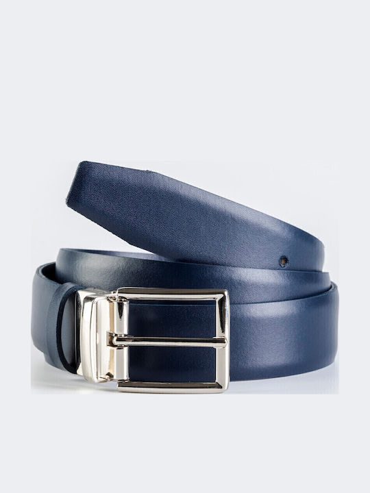 Men's Belt Leather Blue