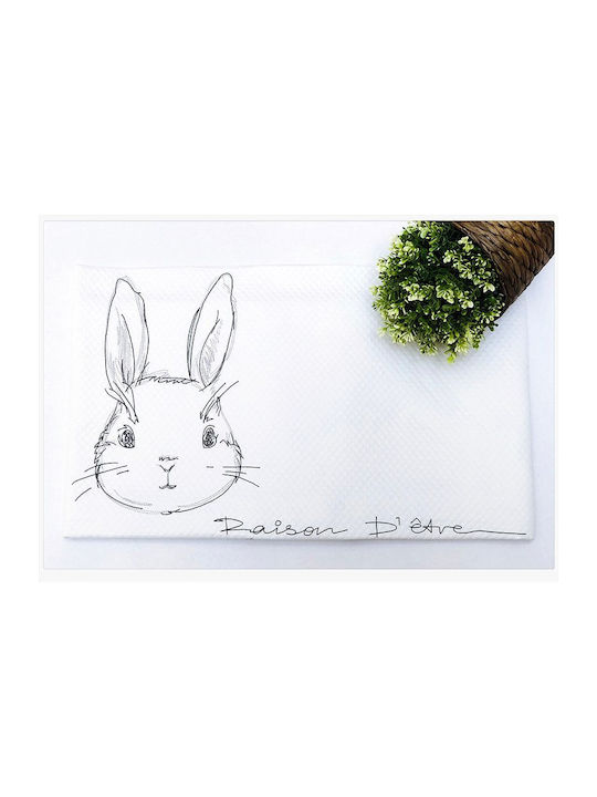 Raison D' Etre Κουβέρτα Κούνιας Rabbit De Niro Πικέ Λευκή 120x160εκ.