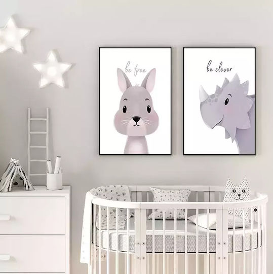 Kinder Wandkunst Mit Dinosaurier Be Clever 30x40cm