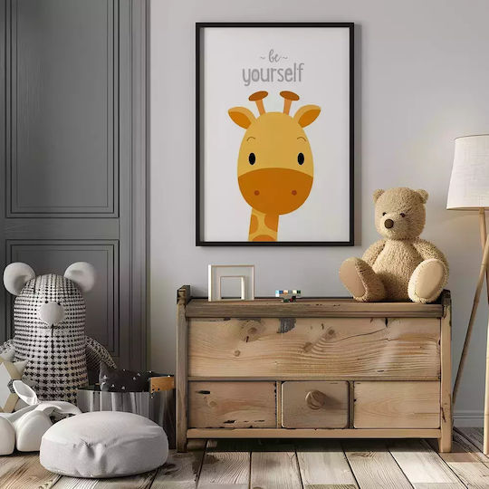 Kids Framed Wall Painting Giraffe 21x30cm