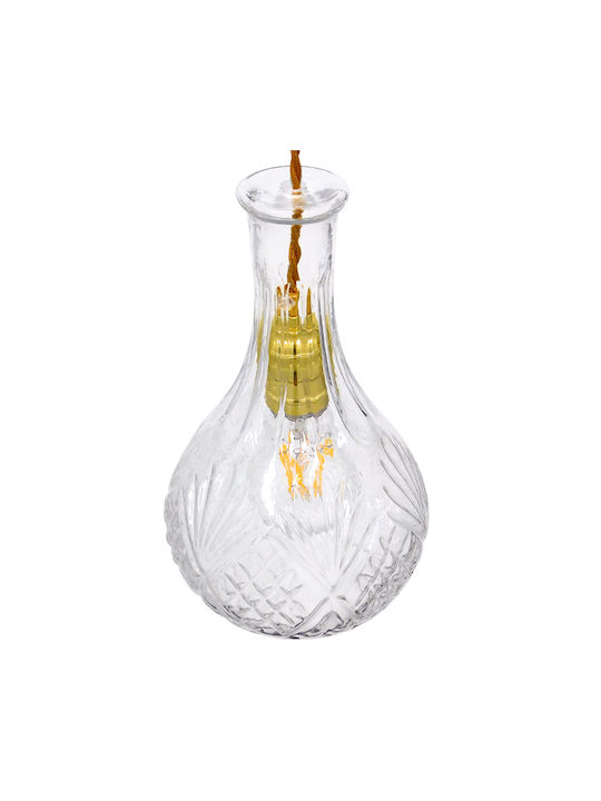 GloboStar Rum Ceiling Light Transparent with E27 Socket 14x23x23cm