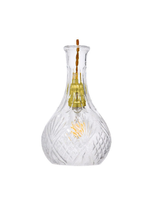 GloboStar Rum Ceiling Light Transparent with E27 Socket 14x23x23cm
