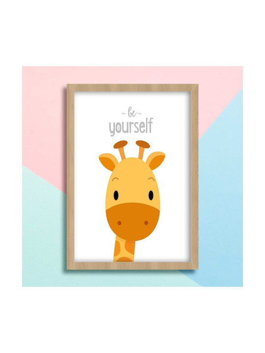 Kids Framed Wall Painting Giraffe 21x30cm
