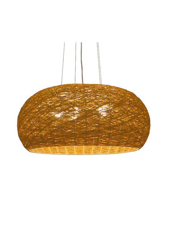 GloboStar Fiji Beige Bell Pendant Ceiling Light For 5 E27 Bulbs 60x60x29cm