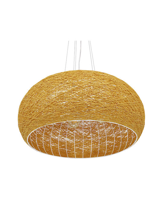 GloboStar Fiji Beige Bell Pendant Ceiling Light For 5 E27 Bulbs 60x60x29cm