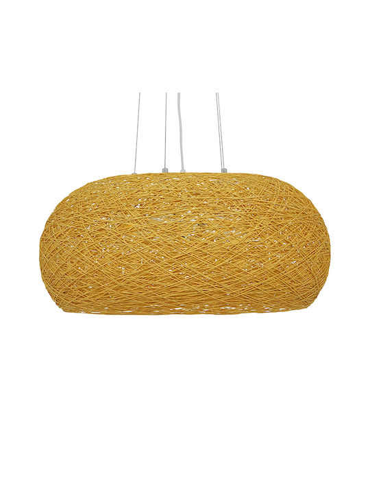 GloboStar Fiji Beige Bell Pendant Ceiling Light For 5 E27 Bulbs 60x60x29cm