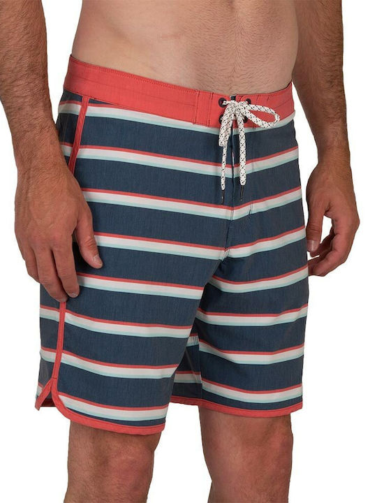 Boardshort Ανδρικό Μαγιό Βερμούδα Navy Μπλε με Ρίγες
