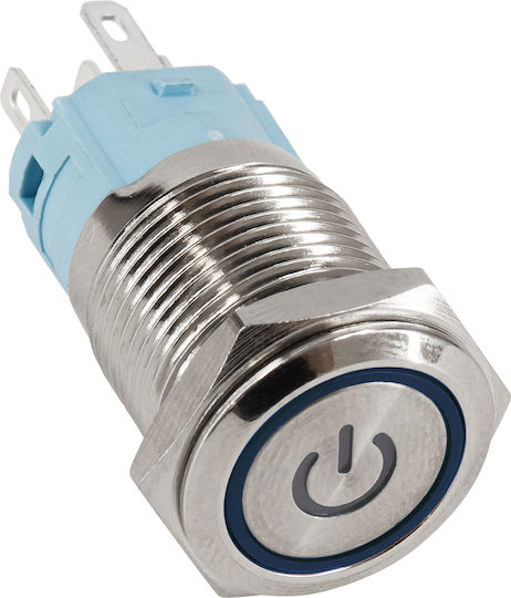 GloboStar On-Off switch Pushbutton with Lighting Blue 1pcs