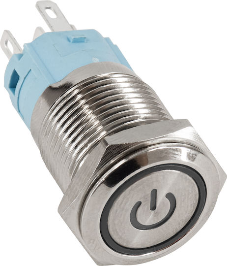 GloboStar On-Off switch Pushbutton with Lighting White 1pcs